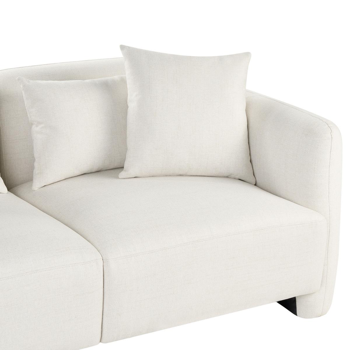 3-SITZER-SOFA Stoff Cremeweiß Ekenes - Creme, Textil (182/72/90cm) - Beliani