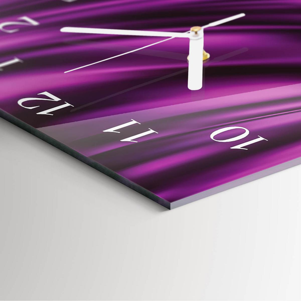 WANDUHR aus Glas 30x30 cm - Abstraktion - Lila, Glas (30/30/0.4cm) - TULUP