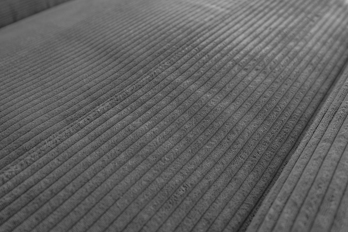 ECKSOFA LAISKA Grau Cord - Schwarz/Grau, Textil/Metall (282/177cm) - KAWOLA