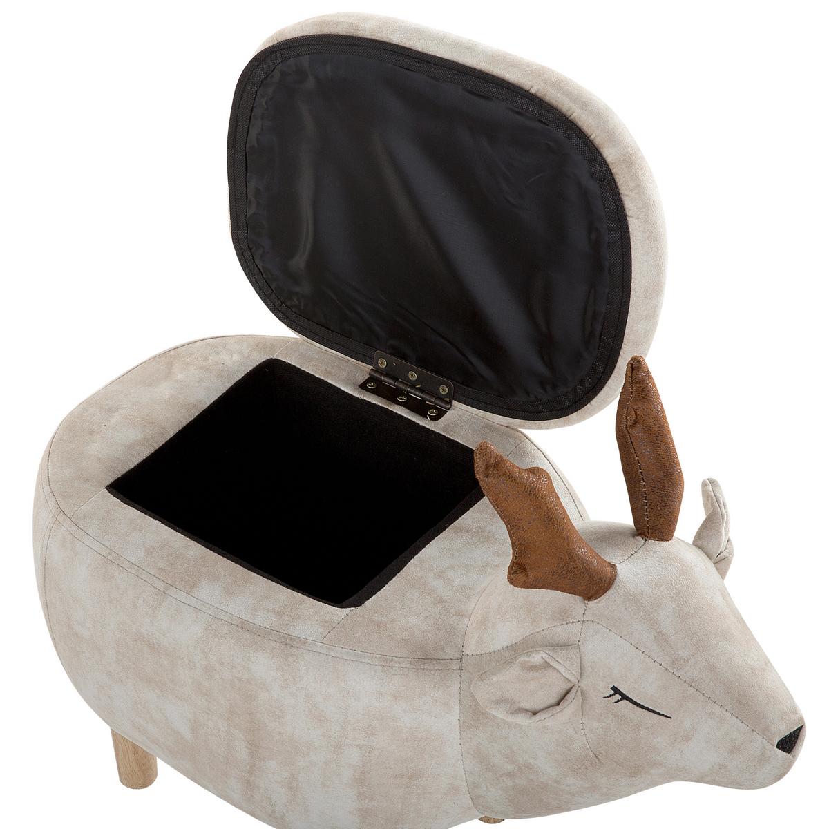 TIERHOCKER Reindeer 31/63/40 cm - Beige, Kunststoff/Textil (63/40/31cm) - Beliani