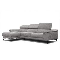 ECKSOFA FIERO 4-Sitzer, hellgrau - Hellgrau/Schwarz, Holzwerkstoff/Textil (158/269cm) - Wozimo