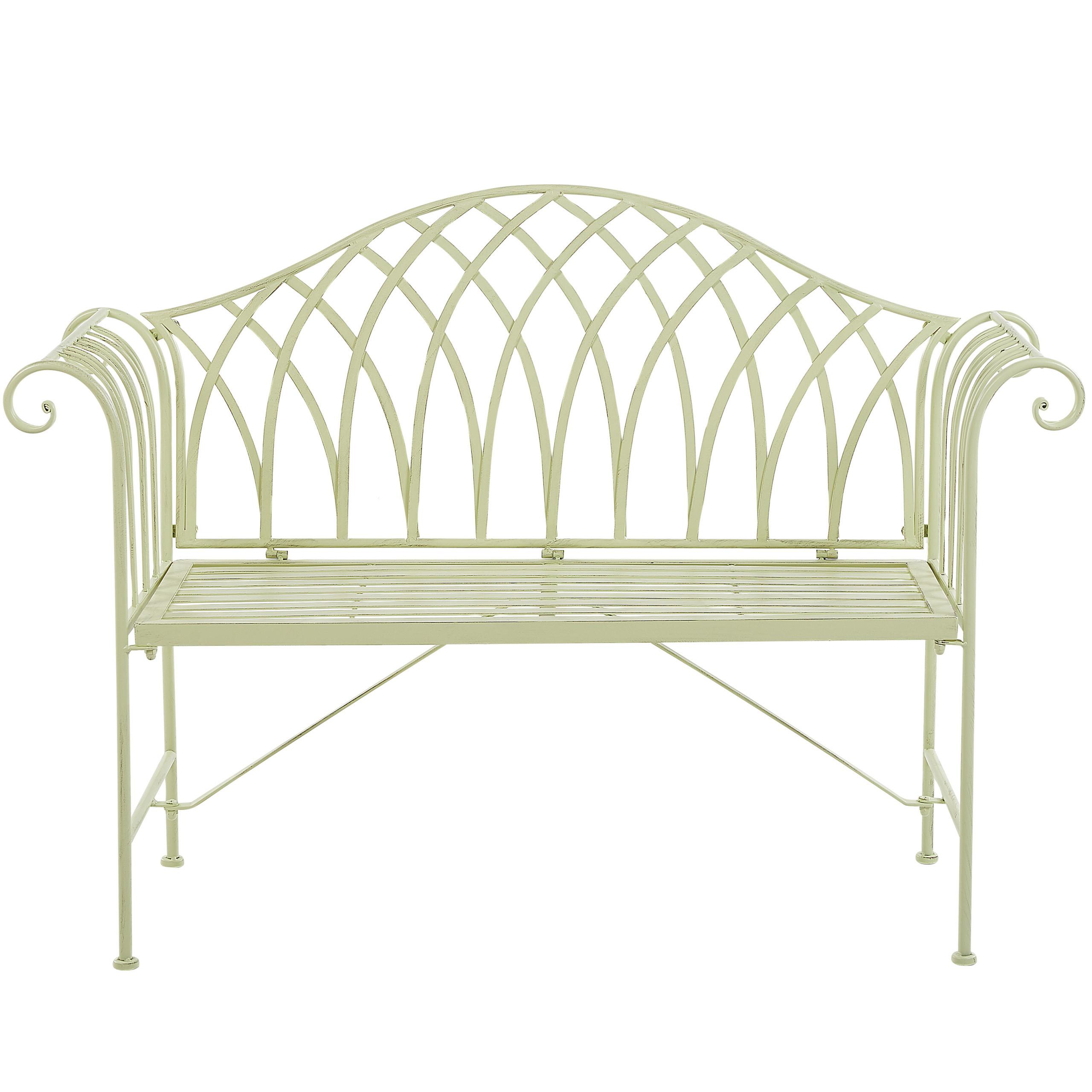 GARTENBANK Metall hellgrün 130 cm Milazzo - Grün, Metall (130/94/45cm) - Beliani