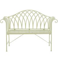 GARTENBANK Metall hellgrün 130 cm Milazzo - Grün, Metall (130/94/45cm) - Beliani