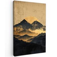 LEINWANDBILD Goldene Berge bei Mondschein Deko Groß 90x140 cm - Goldfarben, Textil (90/140cm) - MuchoWow