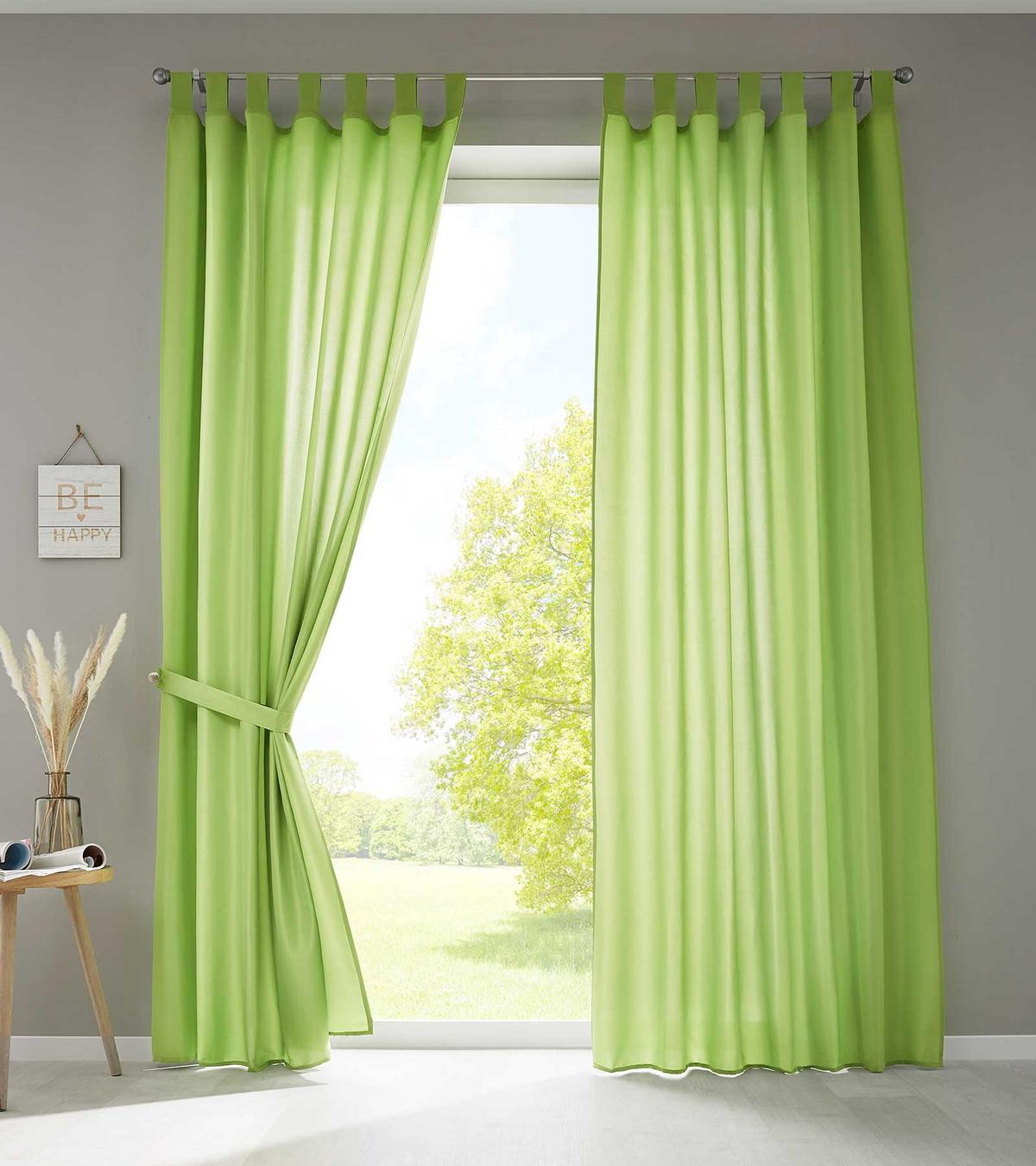 VORHANG 2ER SET POTSDAM HxB 225x140 cm Apfelgrün - Hellgrün, Textil (140/225cm) - Gardinenbox