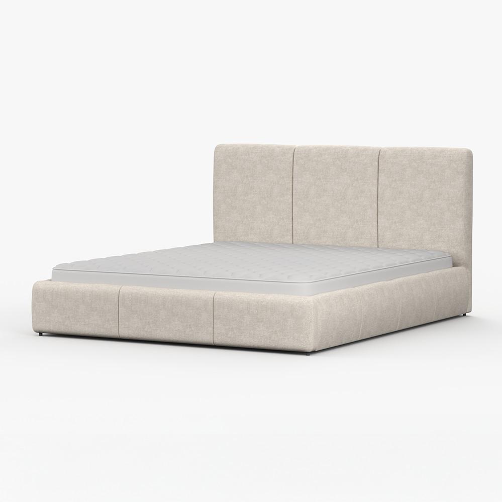 POLSTERBETT ALIA, Lattenrost, ohne Bettkasten, gepolsterte Kopfstütze 160/200 in Beige - Beige, Holz/Textil (160/200cm) - imoebel24