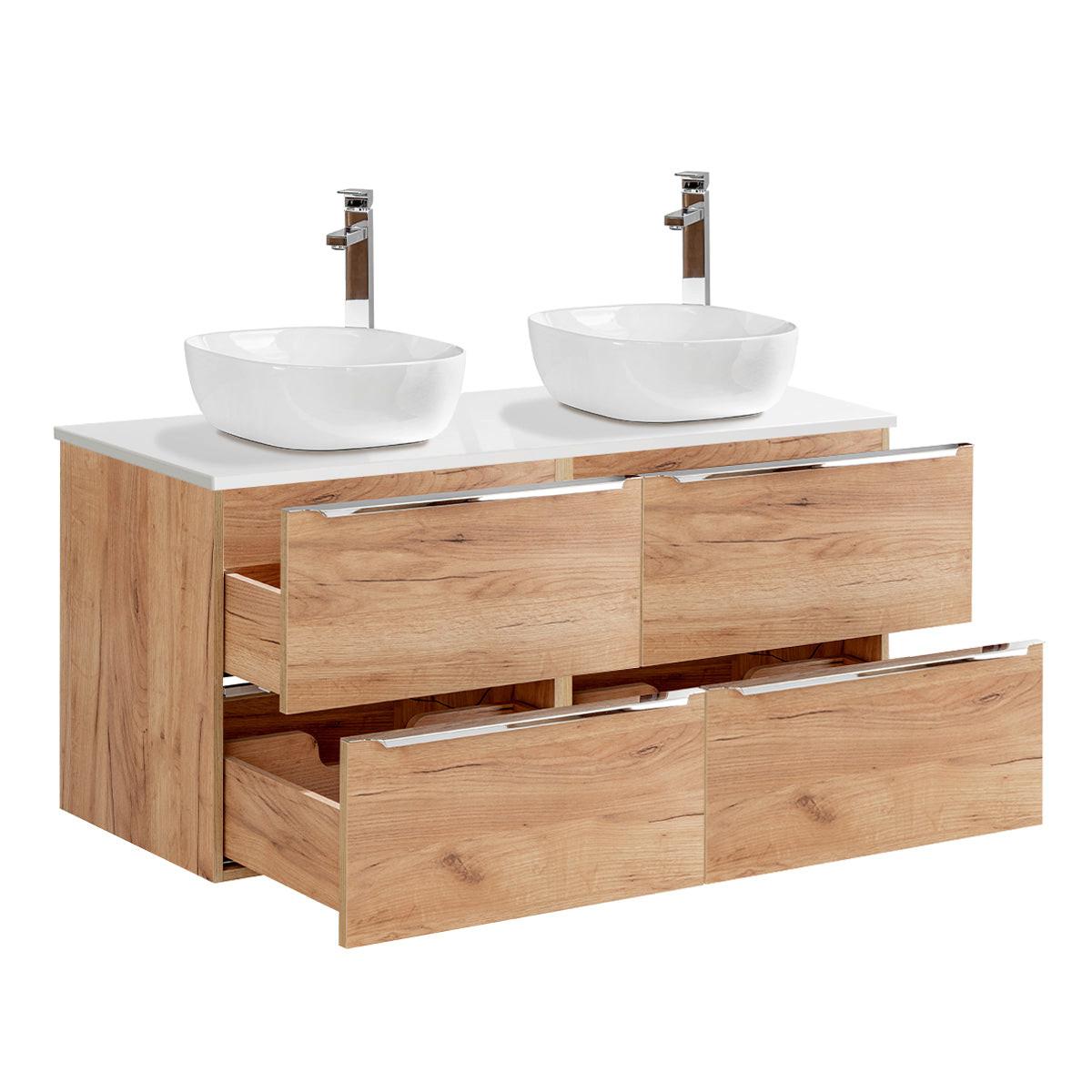 BADMÖBEL 120.4cm April 2er-Set Holz - Braun, Holzwerkstoff (120.4/59/46cm) - Petits-meubles