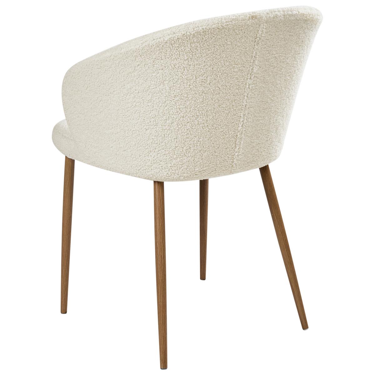 ESSZIMMERSTUHL 2er-Set Cremeweiß Mason - Weiß/Braun, Textil (57/82/45cm) - Beliani