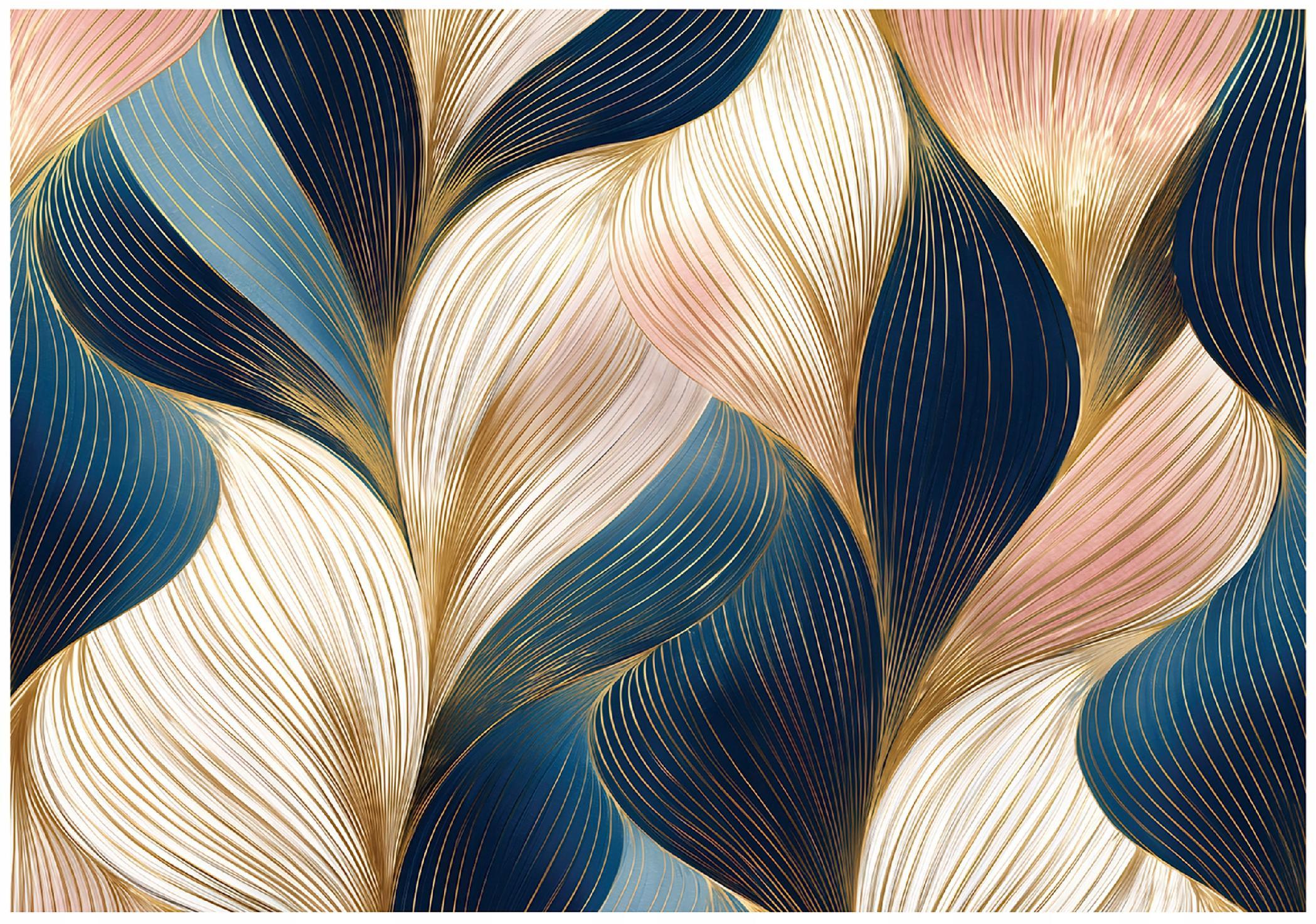 FOTOTAPETE Art Deco Abstrakt Blau 250x175 cm - Multicolor, Papier (250/175cm) - Wallarena