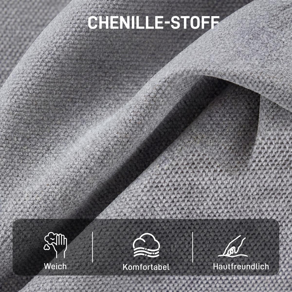 LOUNGESESSEL aus Polyester Hellgrau - Silberfarben/Hellgrau, Textil/Metall (70/84/87cm) - HOMCOM