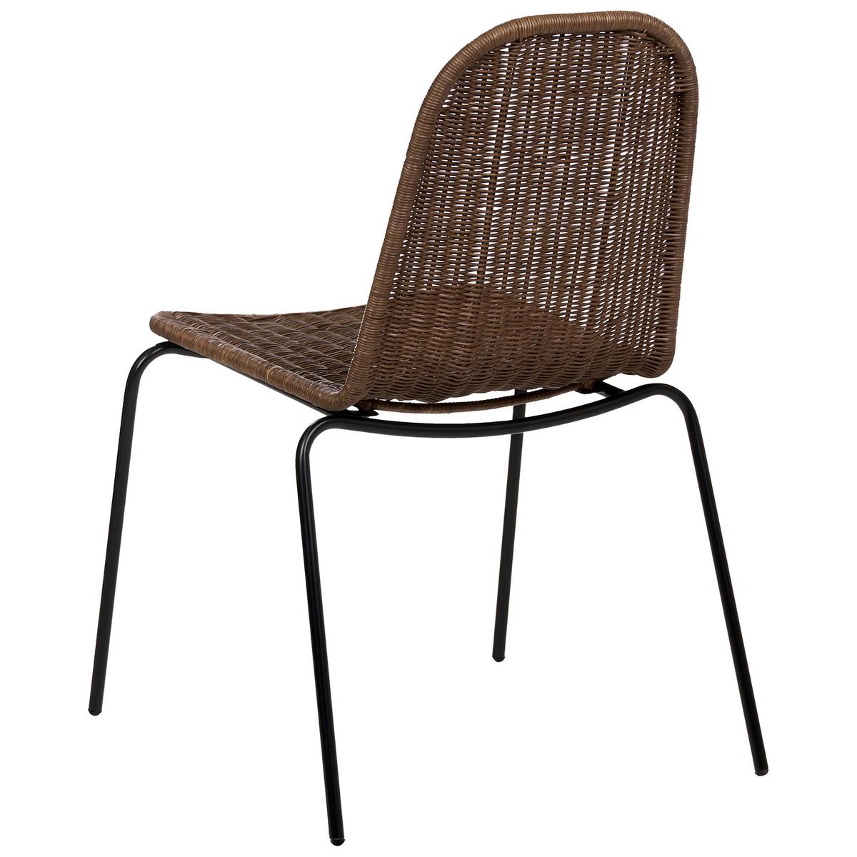 ESSZIMMERSTUHL 2er-Set Rattan Dunkelbraun Roxton - Dunkelbraun, Naturmaterialien (56/85/54cm) - Beliani