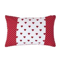 PATCHWORK-KISSENHÜLLE Herzen 30/50 cm - Rot, Textil (30/50cm) - Homescapes