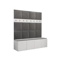 GARDEROBEN-SET Orion V - Weiß/Grau, Holzwerkstoff/Kunststoff (168/186/46cm) - MIRJAN24