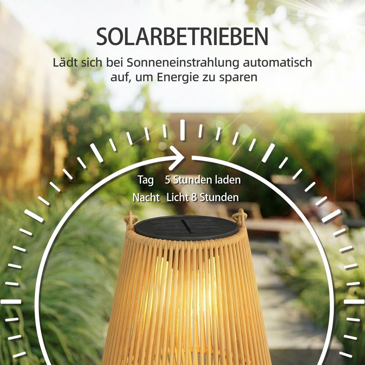 RATTAN-LAMPE 2ER-SET Braun - Braun, Kunststoff (16/16/21cm) - Outsunny