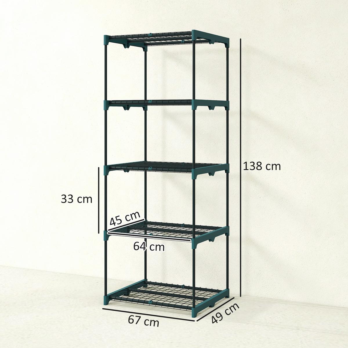 PFLANZENSTÄNDER Stahl Kunststoff Dunkelgrün - Dunkelgrün, Metall (49/138/67cm) - Outsunny