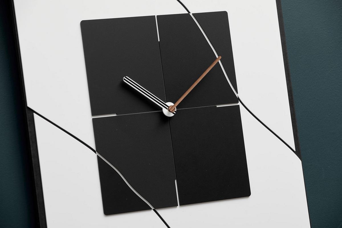 WANDUHR Design Schwarz-Weiß 40/51 cm - Schwarz, Kunststoff (40/50.5/1cm) - ONZENO