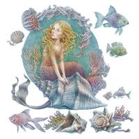 WANDAUFKLEBER 60x53cm - Sirenengeschichten - Multicolor, Kunststoff (60/53/0.1cm) - Wallfluent