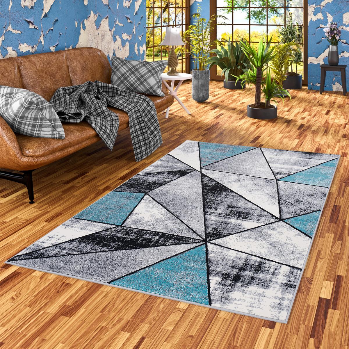 DESIGNER TEPPICH BRILLIANT MAGIC - Blau, Textil (140/200cm) - Pergamon