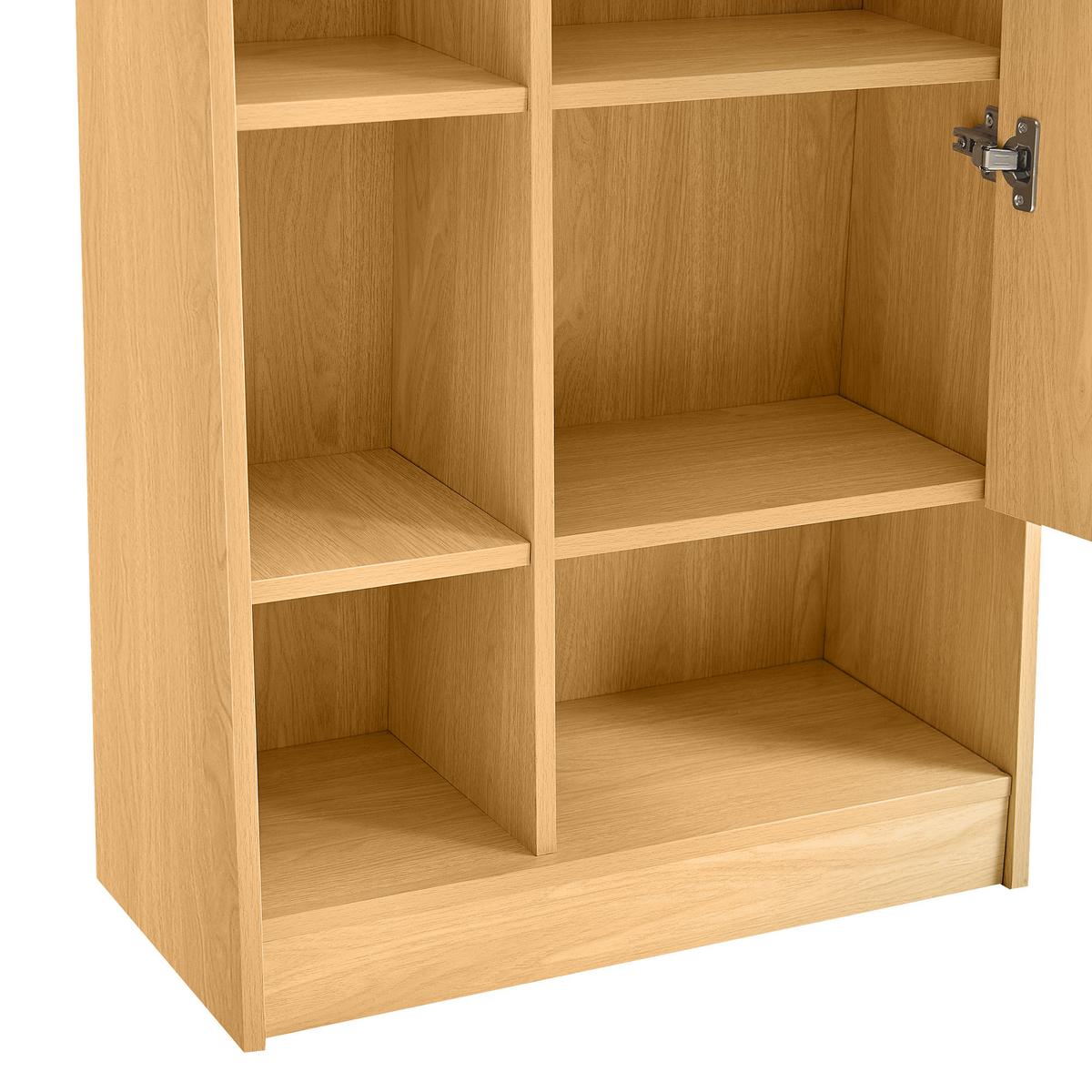 SCHUHSCHRANK Spiegel Holzoptik Hochschrank Stauraum - Naturfarben, Holzwerkstoff (60/165/28cm) - Urban Meuble