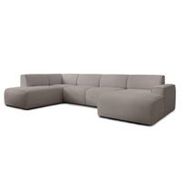 WOHNLANDSCHAFT Didim Beige 378/220/78 cm – großes Sofa stilvoll & bequem L - Beige/Schwarz, Kunststoff/Textil (220/78/378cm) - AX Living