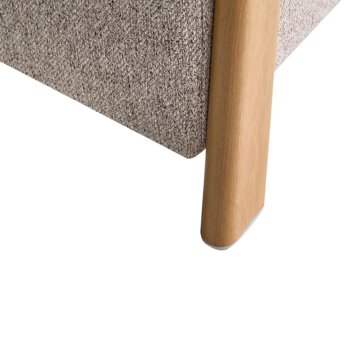 POUF mit Stauraum Stoff 45 cm Beige Edland - Hellbraun, Textil (45/44/43cm) - Beliani