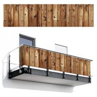 BALKON-SICHTSCHUTZ Holz - Regale - Braun Deko XXL 500x120 cm - Buchefarben, Kunststoff (500/120cm) - MuchoWow