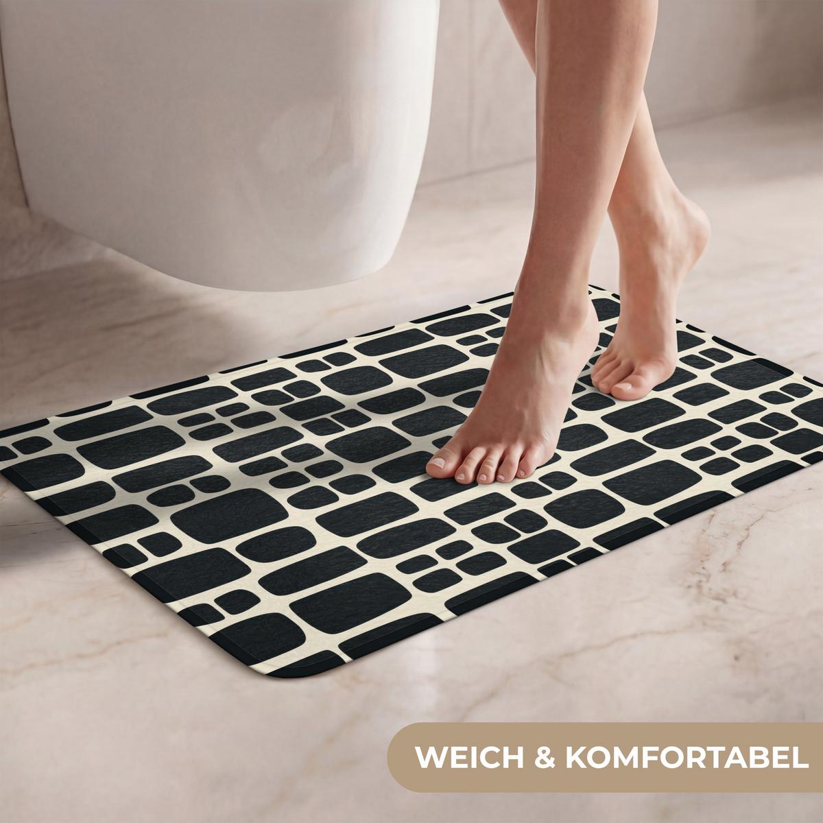 WC-VORLEGER Modern - Bio - Schwarz Toilettenvorleger 60x40 cm - Anthrazit, Textil (60/1cm) - OnlyWow