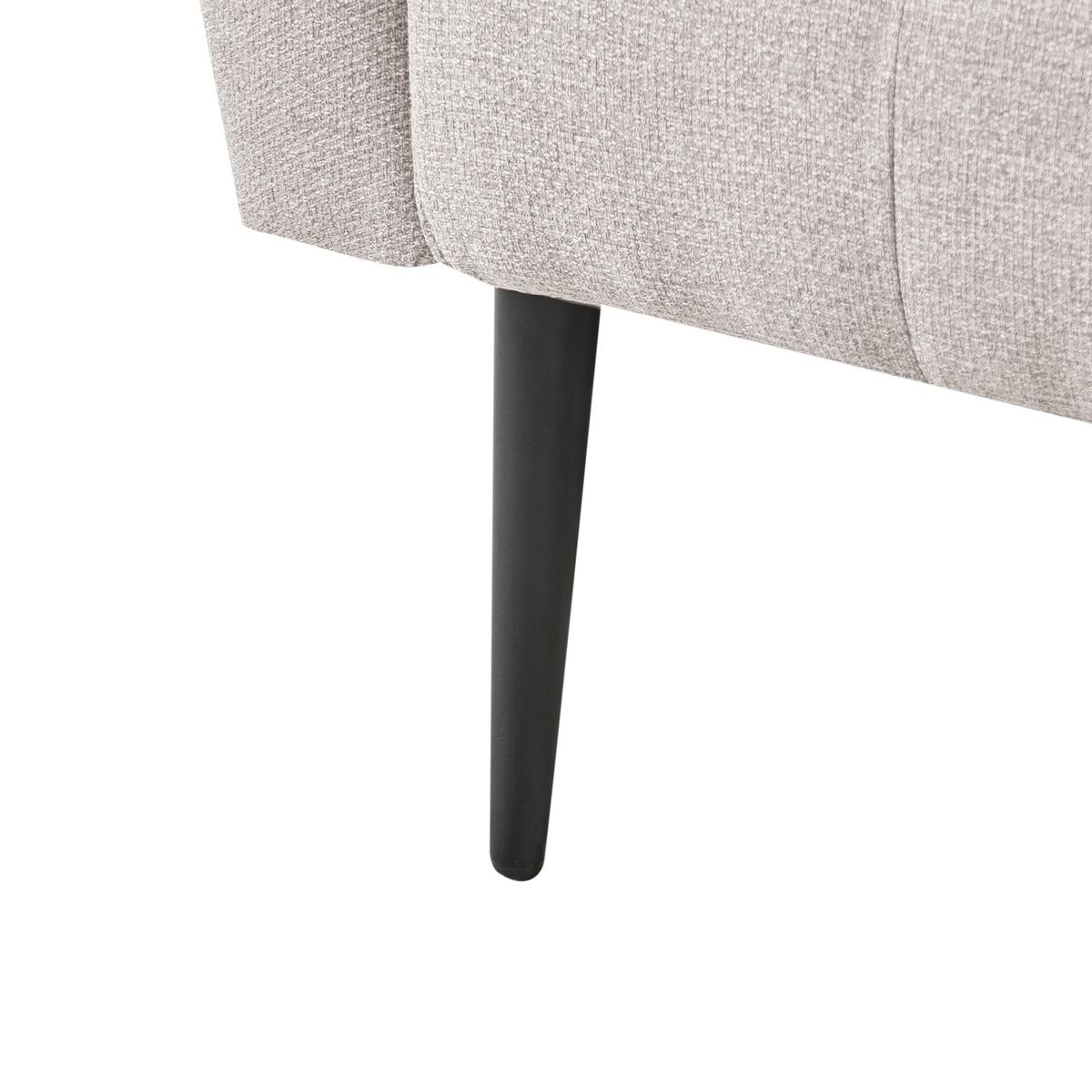 CHAISELONGUE Stoff Hellbeige Nantilly - Beige/Schwarz, Textil (175/76/69cm) - Beliani