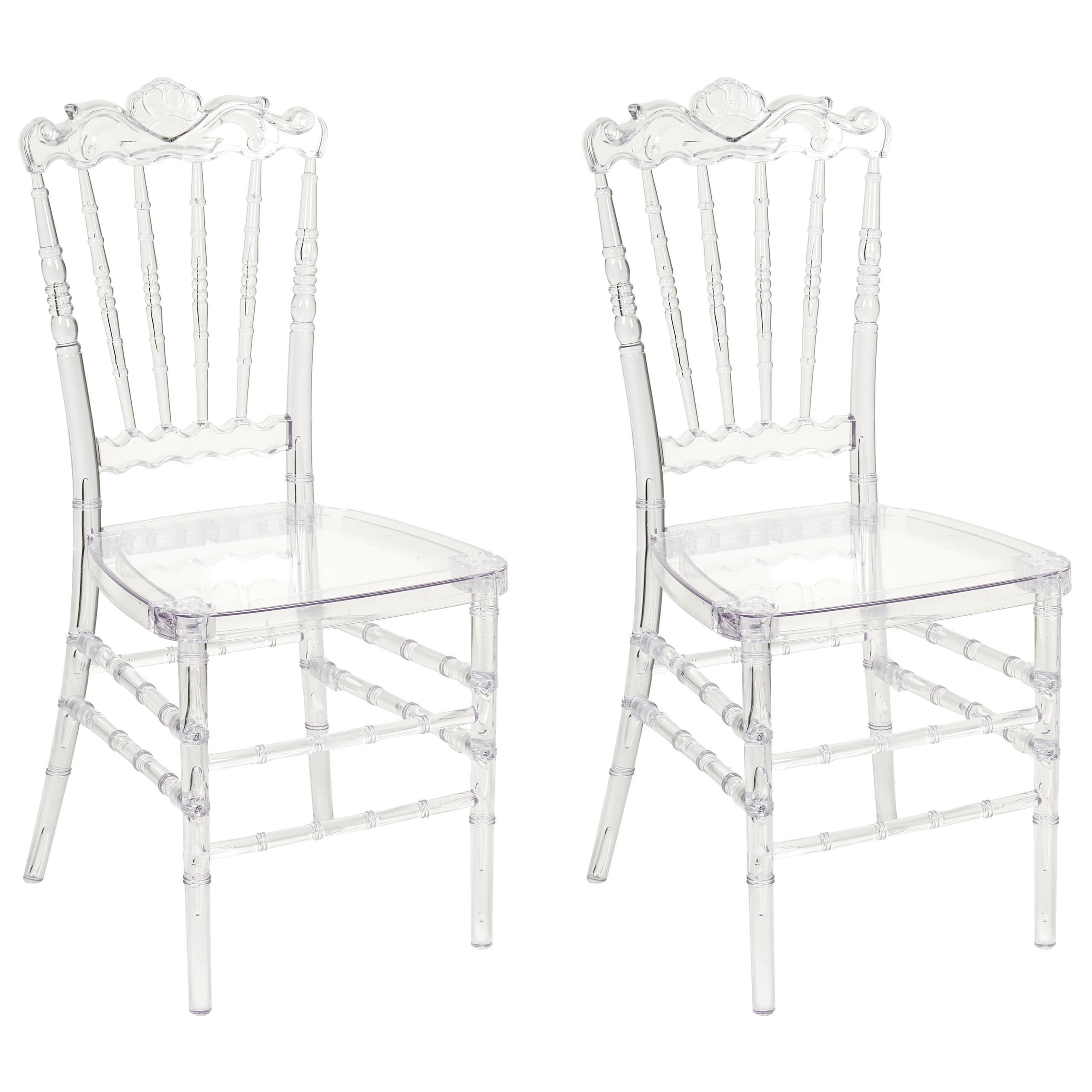 BANKETTSTUHL 2er-Set Transparent Mendon - Transparent, Kunststoff (41/95/41cm) - Beliani