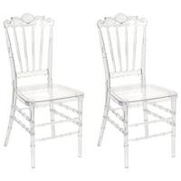 BANKETTSTUHL 2er-Set Transparent Mendon - Transparent, Kunststoff (41/95/41cm) - Beliani