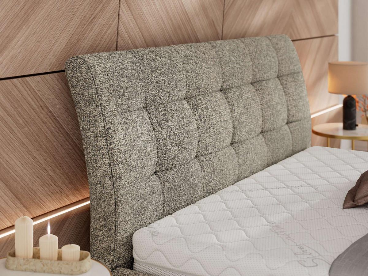 POLSTERBETT GALA CLASSIC 140/200 - Grau Strukture - ohne Matratze - Grau, Textil (140/200cm) - MKS