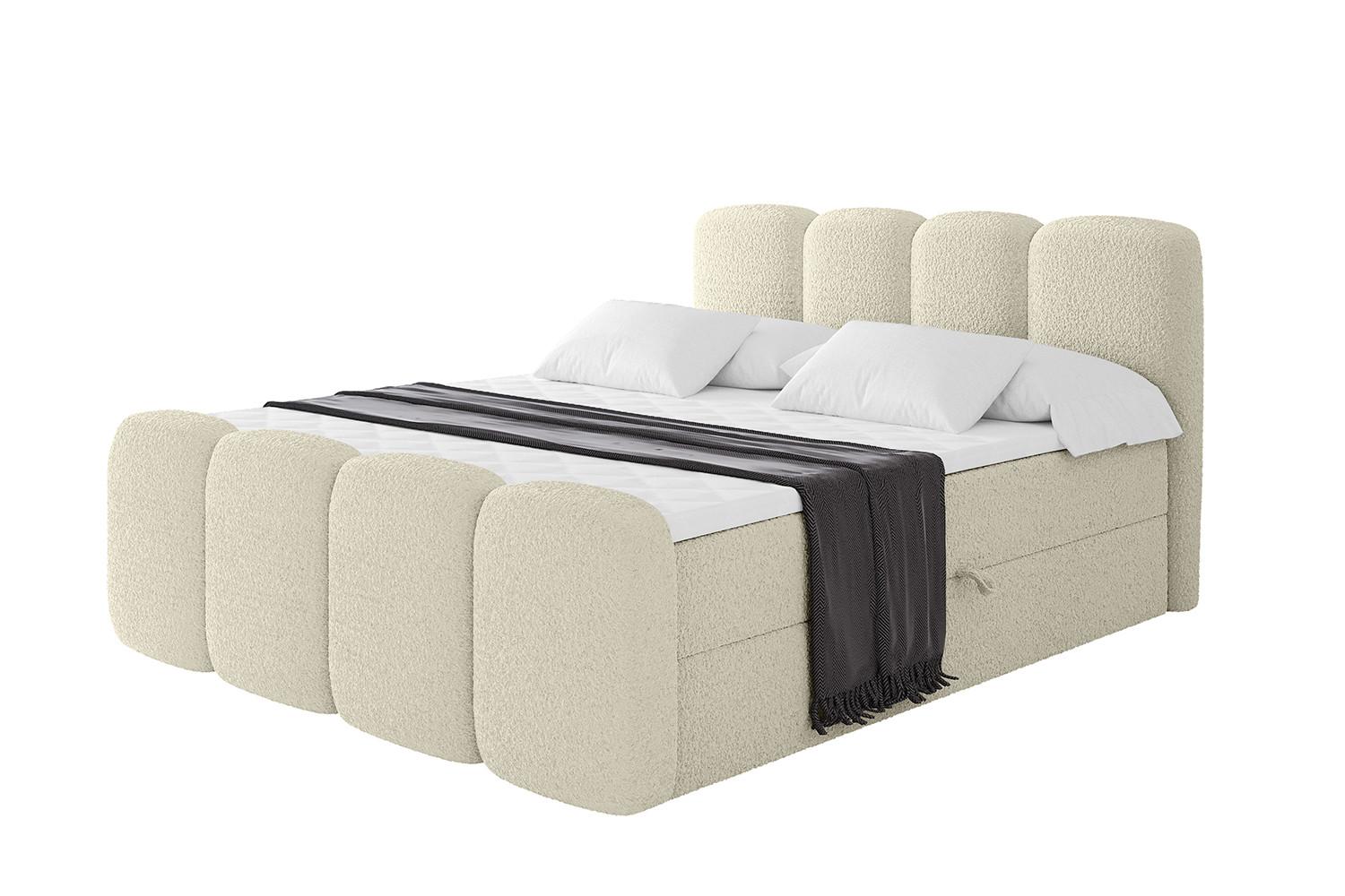 BOXBETT mit Matratze H4 und Lattenrost - NINA-Z - 120x200 cm Quelle - Beige - Sandfarben, Holzwerkstoff (120/200cm)