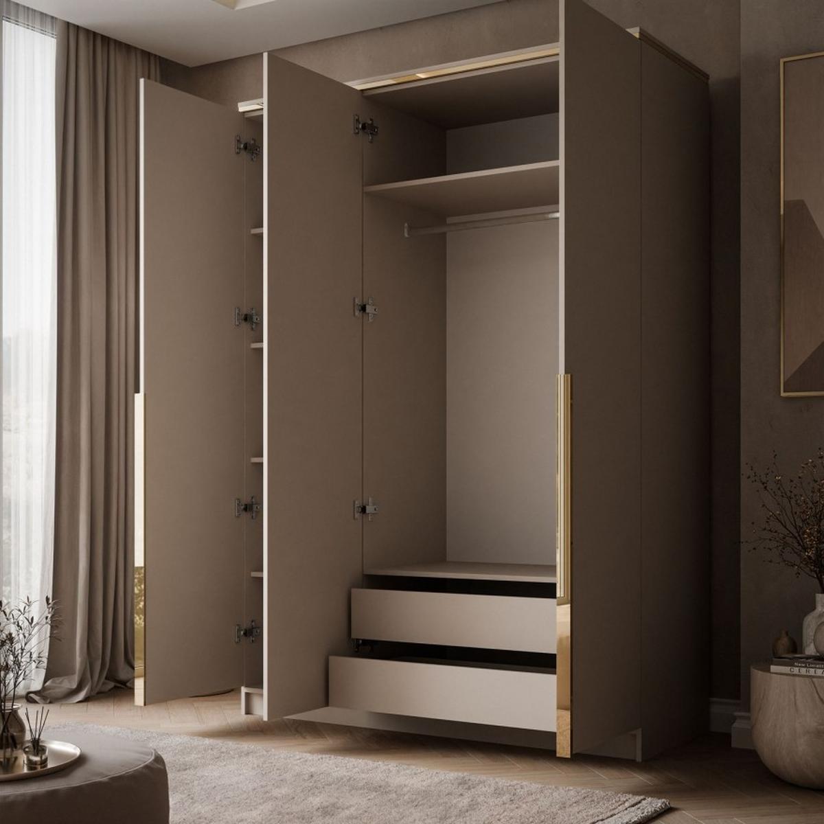 KLEIDERSCHRANK AURORA KASCHMIR 3D - Kaschmir, Holzwerkstoff (150/213/55cm) - Lookway