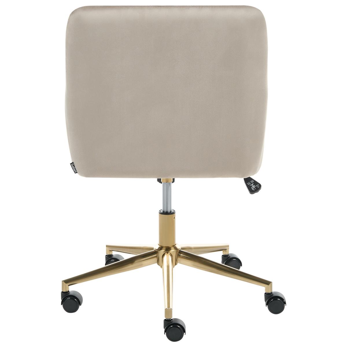 SCHREIBTISCHSTUHL Samtstoff Beige Altona - Beige/Goldfarben, Textil/Metall (59/84/59cm) - Beliani