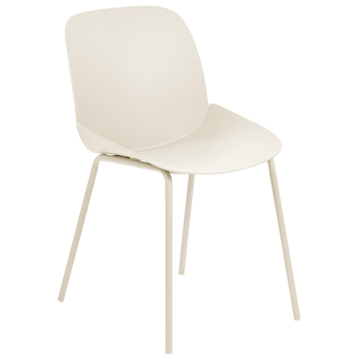 ESSZIMMERSTUHL 2er-Set Kunststoff Beige Milaca - Beige, Kunststoff/Metall (46/81/62cm) - Beliani
