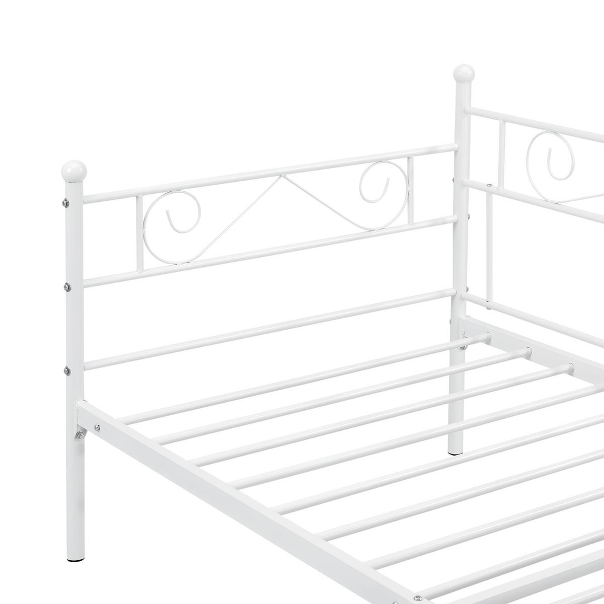 TAGESBETT Kerava - Weiß, Metall (90/200cm) - [en.casa]