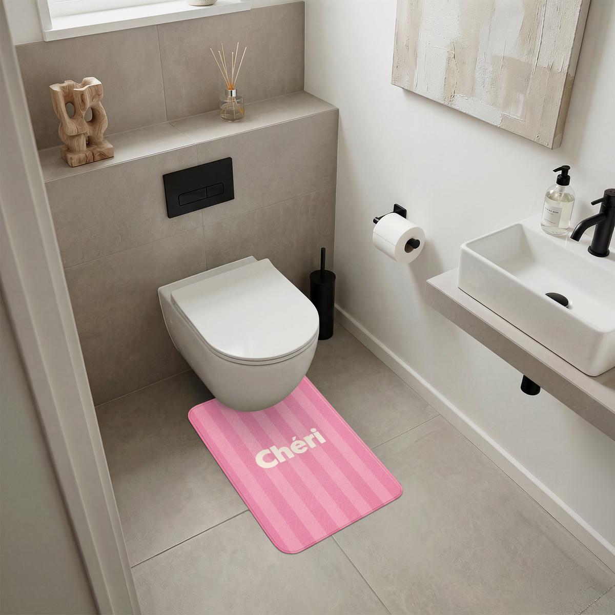 WC-VORLEGER Gestreift - Rosa - Chéri WC Teppich 40x60 cm - Pink, Textil (40/1cm) - OnlyWow