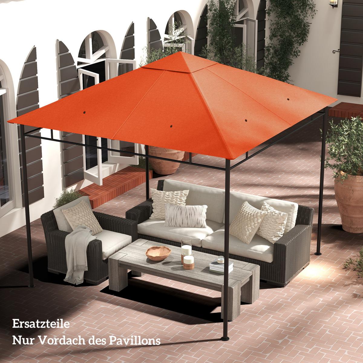 PAVILLONDACH, Sonnenschutz, Orange - Orange, Kunststoff (298/1/298cm) - Outsunny