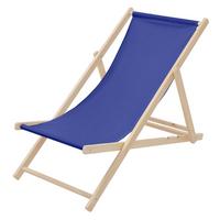 LIEGESTUHL samt Dunkelblau - Blau, Holz (57.5/83/100cm) - ECD-Germany