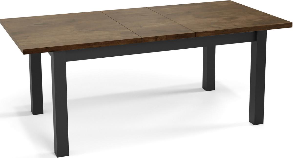 ESSTISCH Davidof rechteckig ausziehbar, Lefkas Eiche 160-200/80/76 cm - Alteiche/Schwarz, Holz/Holzwerkstoff (80/200/76cm) - WFL GROUP
