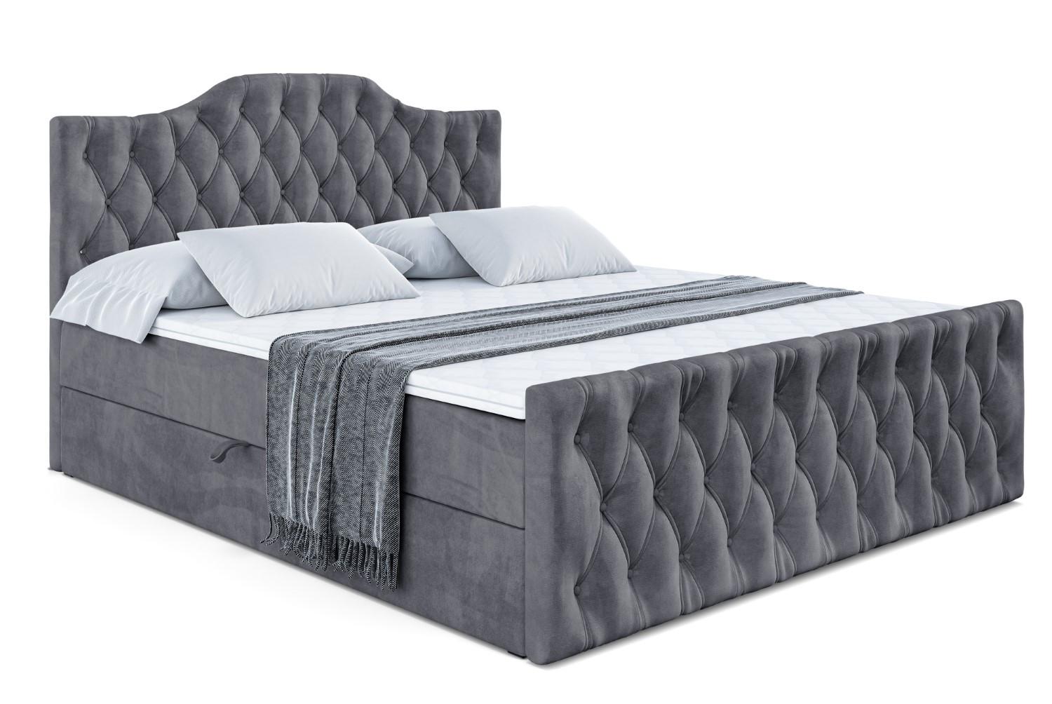 BOXBETT VILA-1-Z - 120x200 cm - H3 - Dunkelgrau - Dunkelgrau, Holzwerkstoff (120/200cm) - ALTDECOR