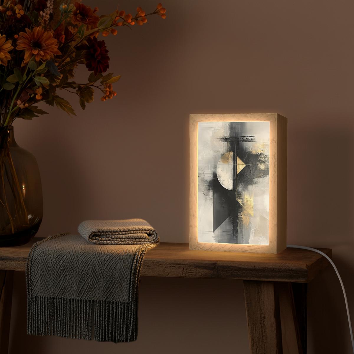 WANDLEUCHTE Abstrakt - Schwarz - Farbe - Modern 20x30 cm - Grau, Holzwerkstoff (20/30/8cm) - OnlyWow