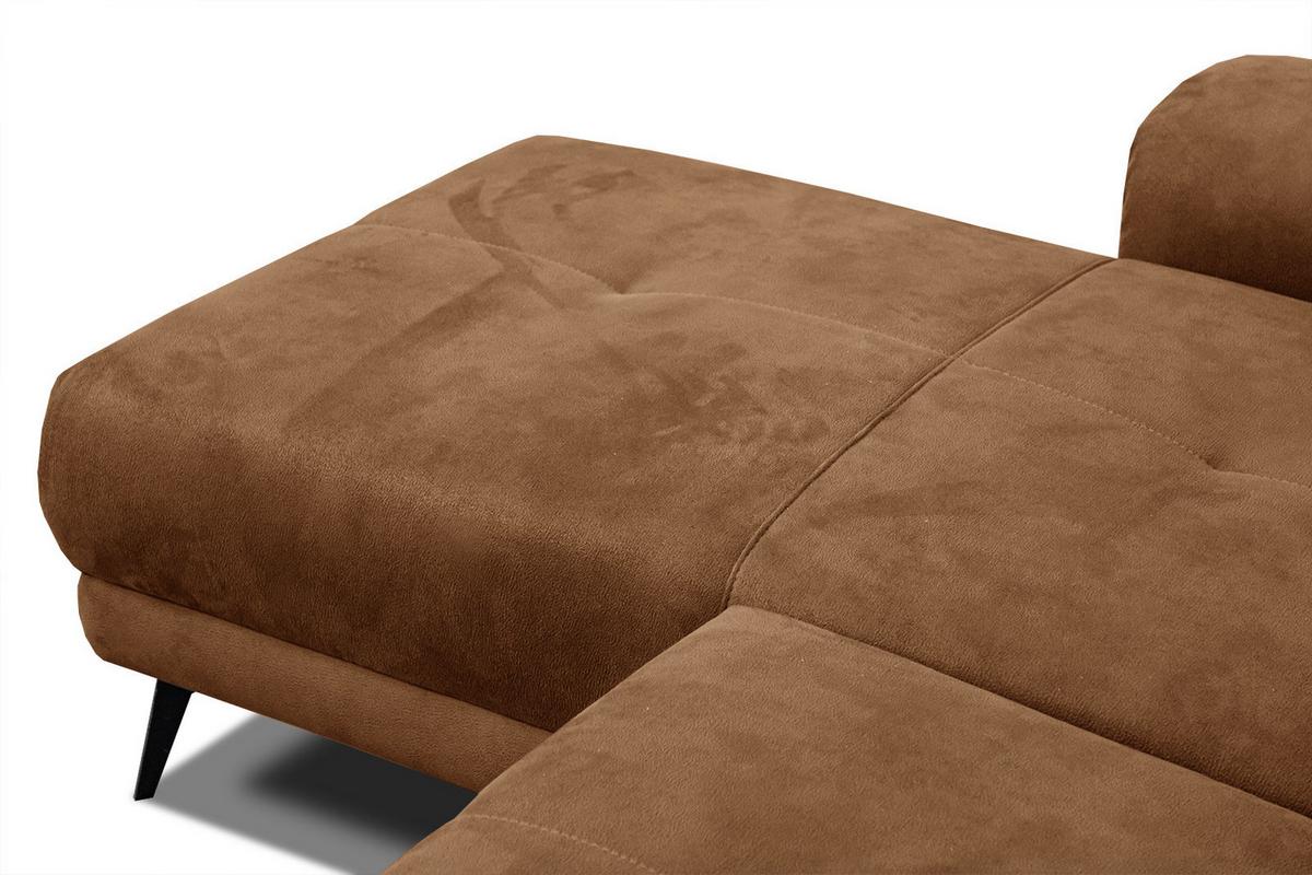 ECKSOFA FIERO 4-Sitzer, braun - Schwarz/Braun, Holzwerkstoff/Textil (158/269cm) - Wozimo
