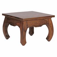 COUCHTISCH Sheesham Holz 60x60 cm, Landhausstil, handgefertigt, Opium-Form - Braun, Holz (60/60/40cm) - KADIMA DESIGN