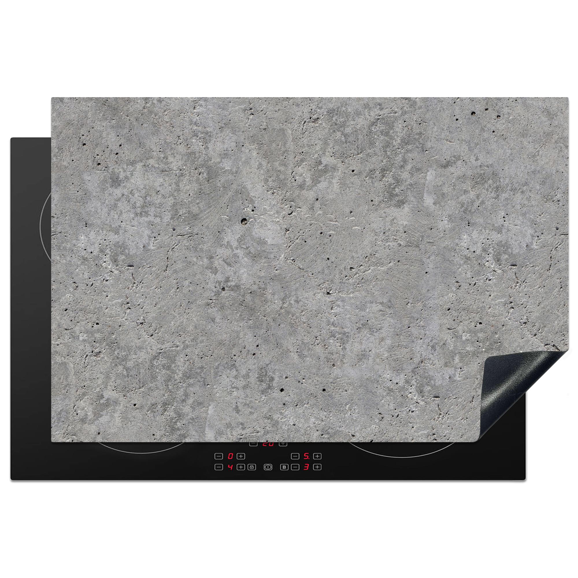 HERDABDECKPLATTE Beton - Schiefer - Grau - Struktur aus Beton Induktionsmatte 77x51 cm - Hellgrau, Kunststoff (77/51/0.2cm) - MuchoWow