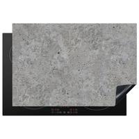 HERDABDECKPLATTE Beton - Schiefer - Grau - Struktur aus Beton Induktionsmatte 77x51 cm - Hellgrau, Kunststoff (77/51/0.2cm) - MuchoWow
