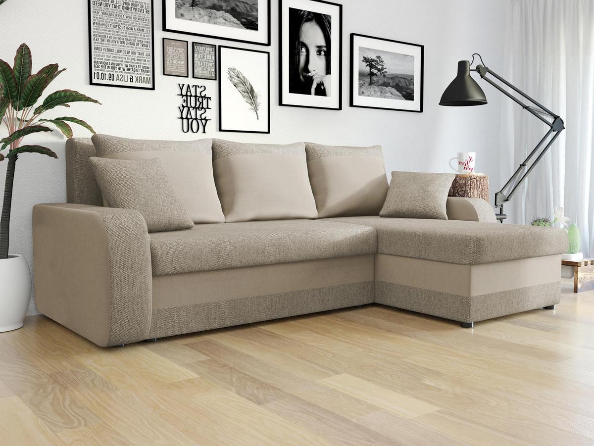 ECKSOFA Kris Lux - Beige/Schwarz, Holz/Kunststoff (238/147cm) - MIRJAN24