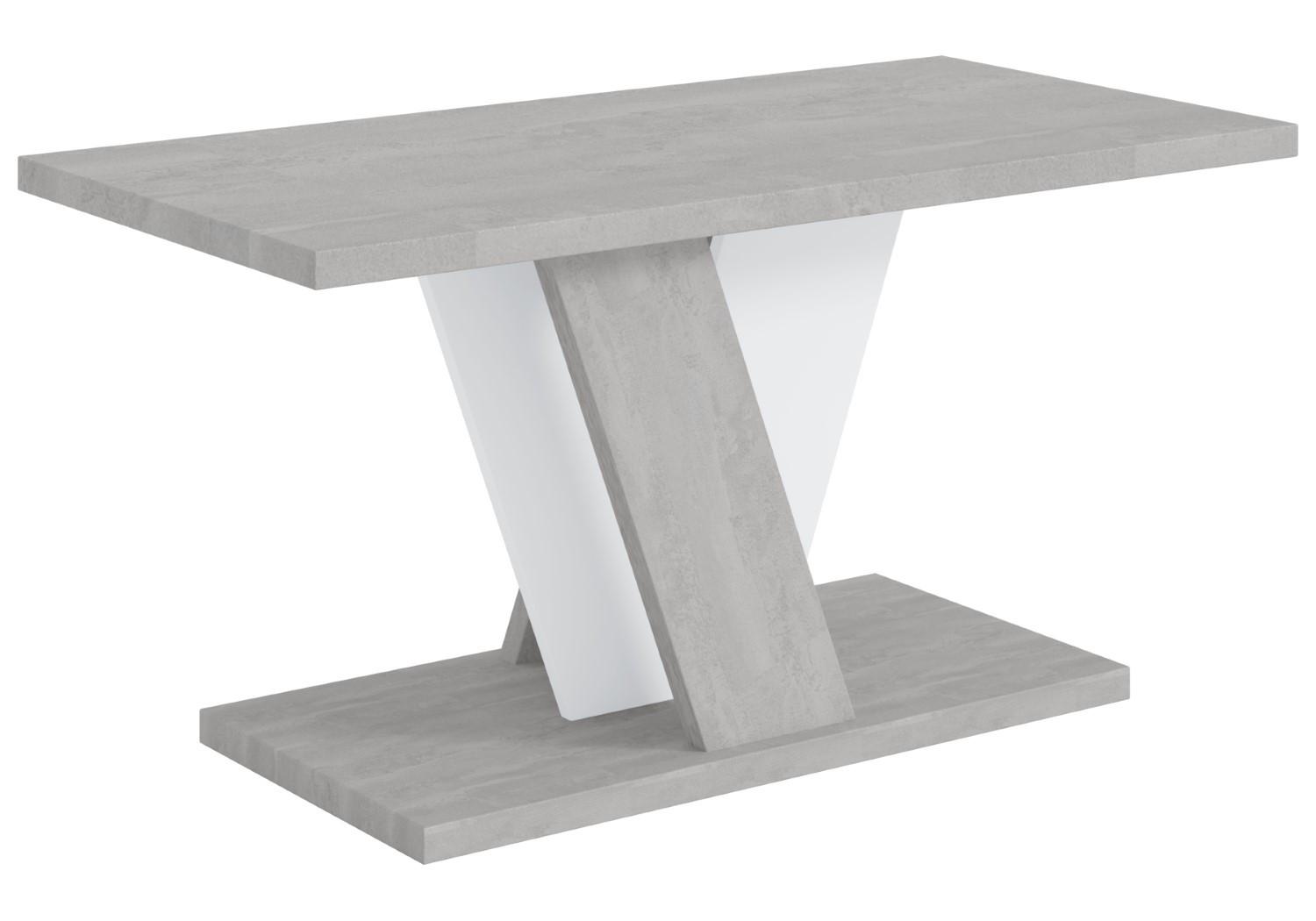 KAFFEETISCH 110x70x60 cm - Betonoptik K350 / Weiß - INEY - Weiß, Holzwerkstoff (110/70/60cm) - ALTDECOR