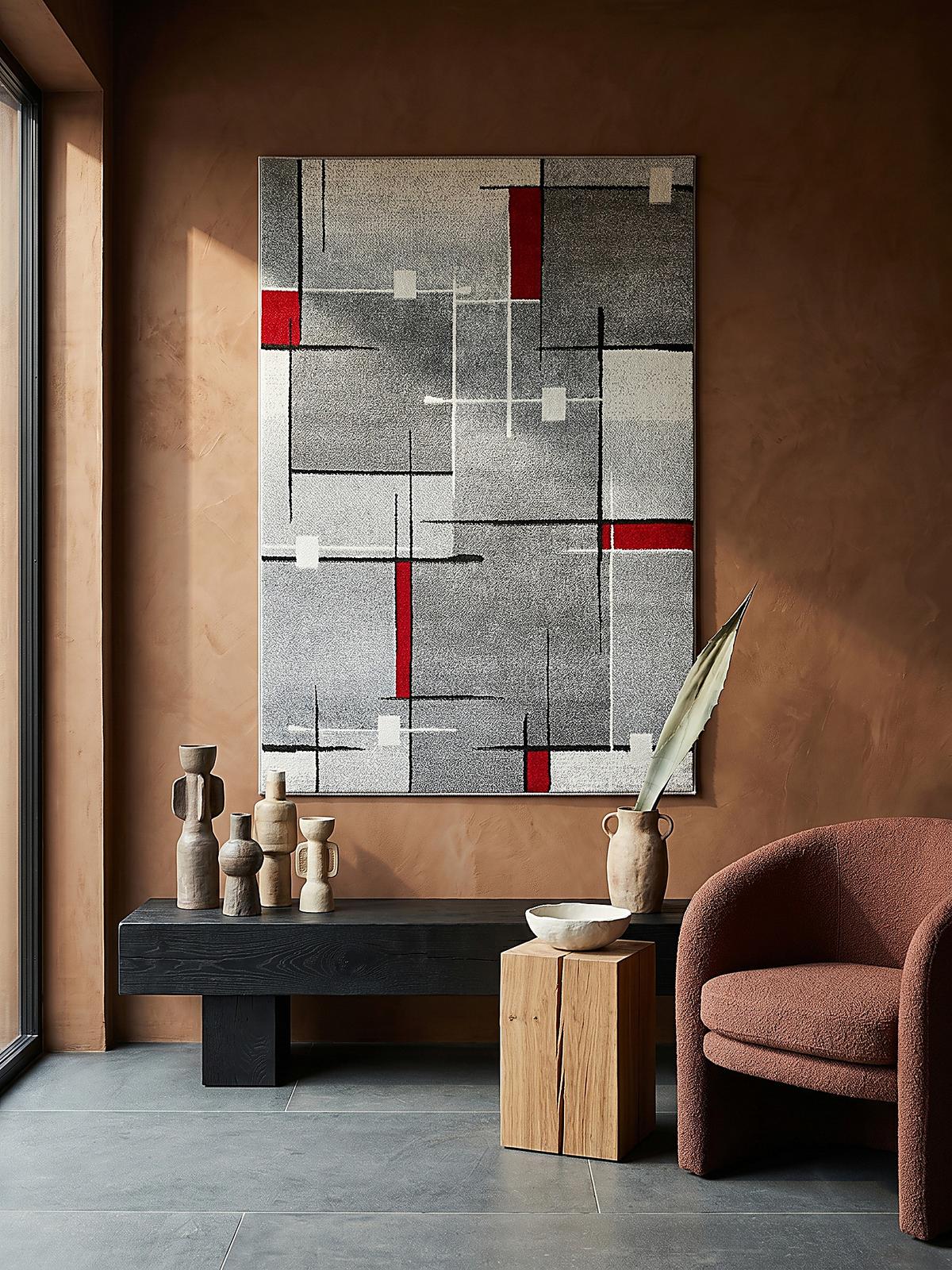 TEPPICH Niederflor Patchwork THUR Polypropylen Grau 80 x 140 cm - Grau, Textil (80/140cm) - KADIMA DESIGN