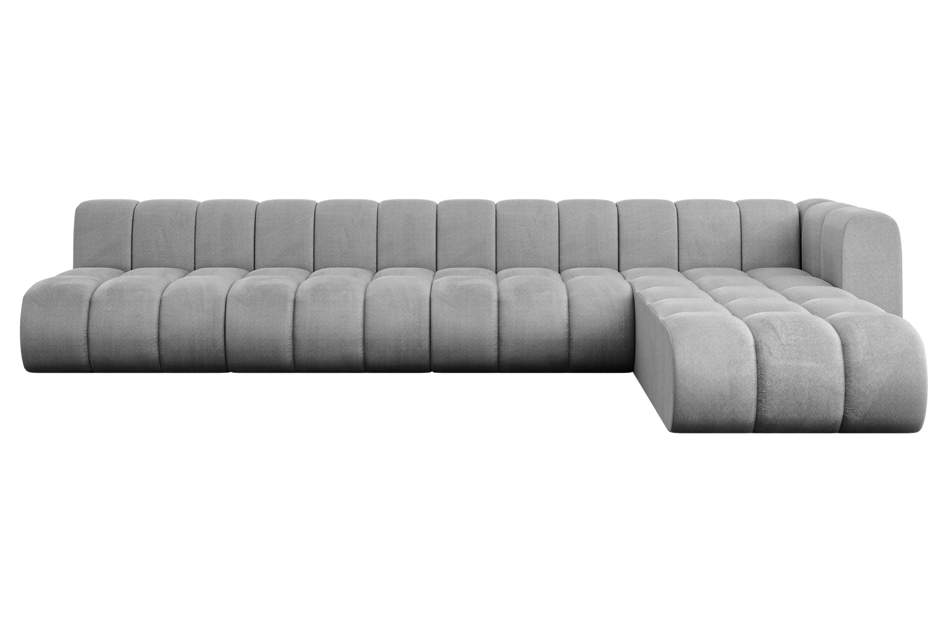 ECKSOFA modulares Sofa Darnel-L3 - 387x177x70 cm Grau - Hellgrau, Holzwerkstoff/Textil (387/177cm) - ALTDECOR